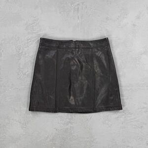 Gianni Bini Black Leather Mini Skirt Women's Small